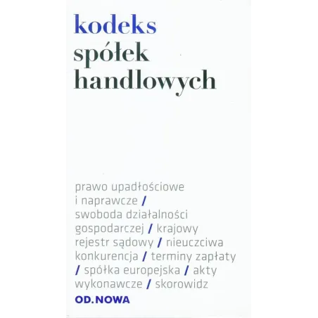 KODEKS SPÓŁEK HANDLOWYCH - od.nowa