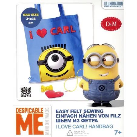  MINIONKI TORBA I LOVE CARL ZESTAW KREATYWNY 7+