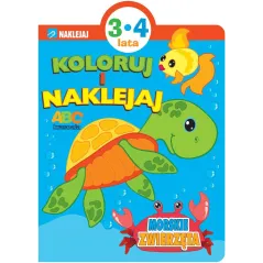 MORSKIE ZWIERZĘTA KOLORUJ I NAKLEJAJ 3-4 LATA - Olesiejuk