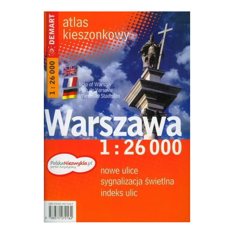 WARSZAWA ATLAS MIASTA 1 : 26 000 POLSKA NIEZWYKŁA - Demart