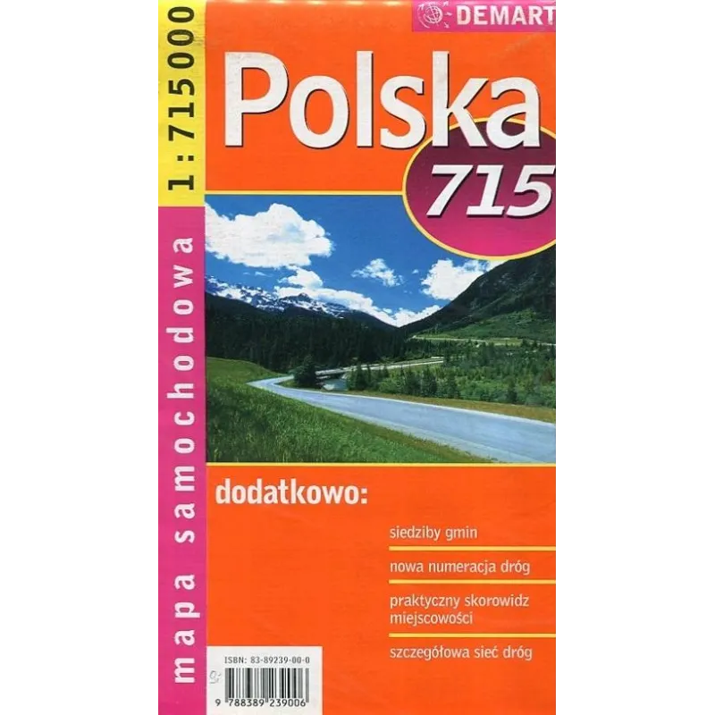 POLSKA MAPA SAMOCHODOWA 1 : 715 000