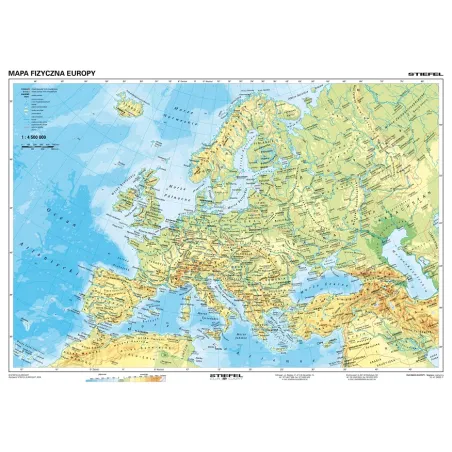MAPA ŚCIENNA EUROPA FIZYCZNA 1:10 000 000 - Demart