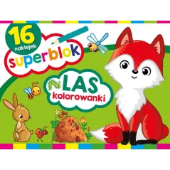 SUPERBLOK LAS KOLOROWANKI 16 NAKLEJEK - Olesiejuk