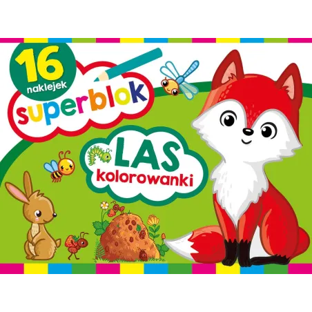 SUPERBLOK LAS KOLOROWANKI 16 NAKLEJEK - Olesiejuk