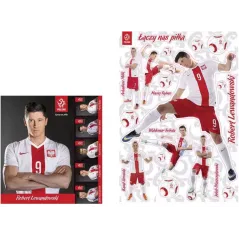 NAKLEJKI ŚCIENNE ROBERT LEWANDOWSKI 2 SZT. PZPN 22 X 23 CM - Macgraf
