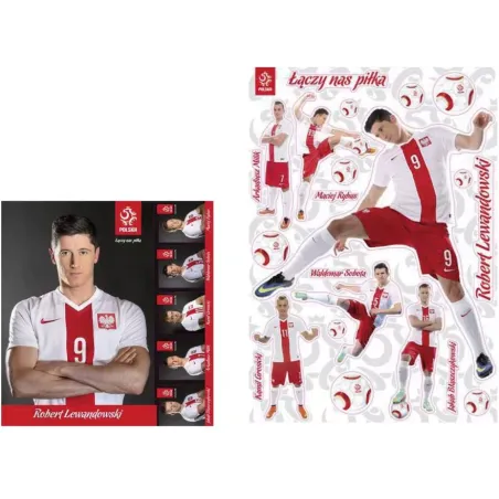 NAKLEJKI ŚCIENNE ROBERT LEWANDOWSKI 2 SZT. PZPN 22 X 23 CM - Macgraf