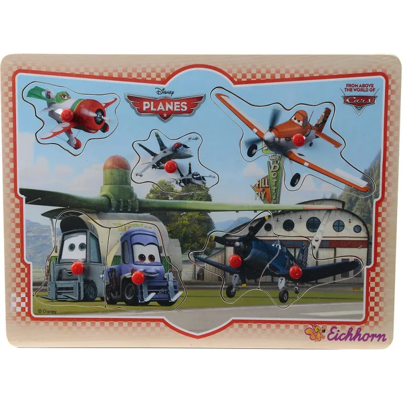 SAMOLOTY PUZZLE DREWNIANE 7 ELEMENTÓW DISNEY 2+ - Simba