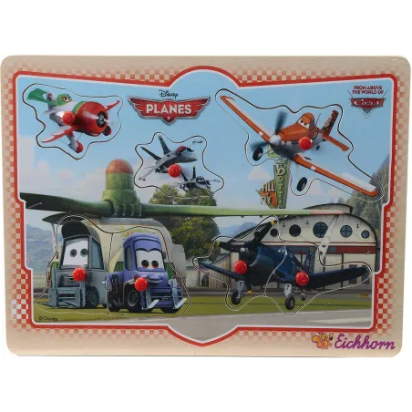 Samoloty Puzzle Drewniane 7 Elementów Disney 2+ Samoloty Puzzle Drewniane 7 Elementów Disney 2+