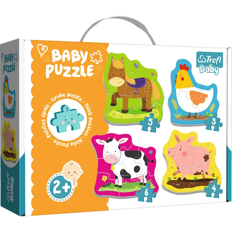 ZWIERZĄTKA NA WSI BABY PUZZLE 3+4+5+6 ELEMENTÓW 2+ - Trefl