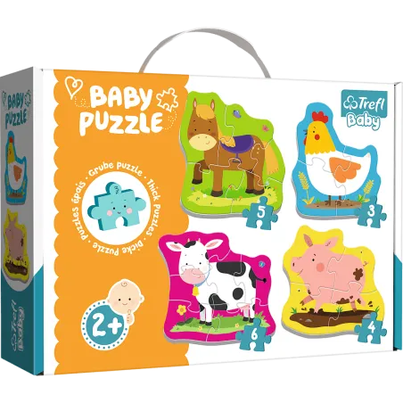 ZWIERZĄTKA NA WSI BABY PUZZLE 3+4+5+6 ELEMENTÓW 2+ - Trefl
