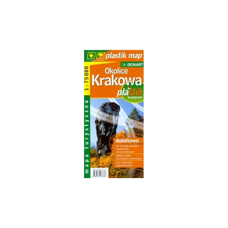 OKOLICE KRAKOWA LAMINOWANA MAPA TURYSTYCZNA 1:75 000 - Demart