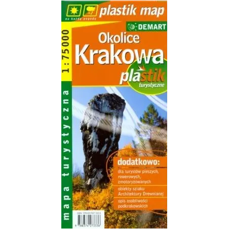 OKOLICE KRAKOWA LAMINOWANA MAPA TURYSTYCZNA 1:75 000 - Demart