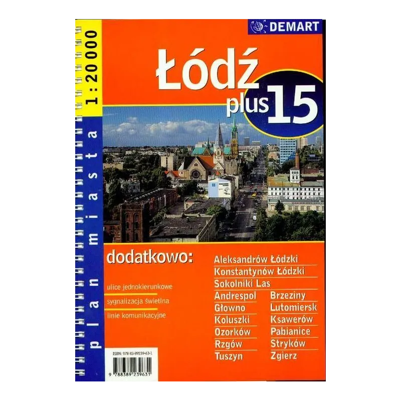 ŁÓDŹ PLAN MIASTA 1:20 000 - Demart