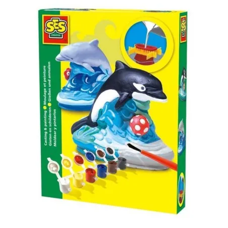 Delfin Odlew Gipsowy + Farby Zestaw Kreatywny 5+ Delfin Odlew Gipsowy + Farby Zestaw Kreatywny 5+