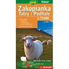 ZAKOPIANKA TATRY I PODHALE MAPA TURYSTYCZNA 1 : 75 000 - Demart