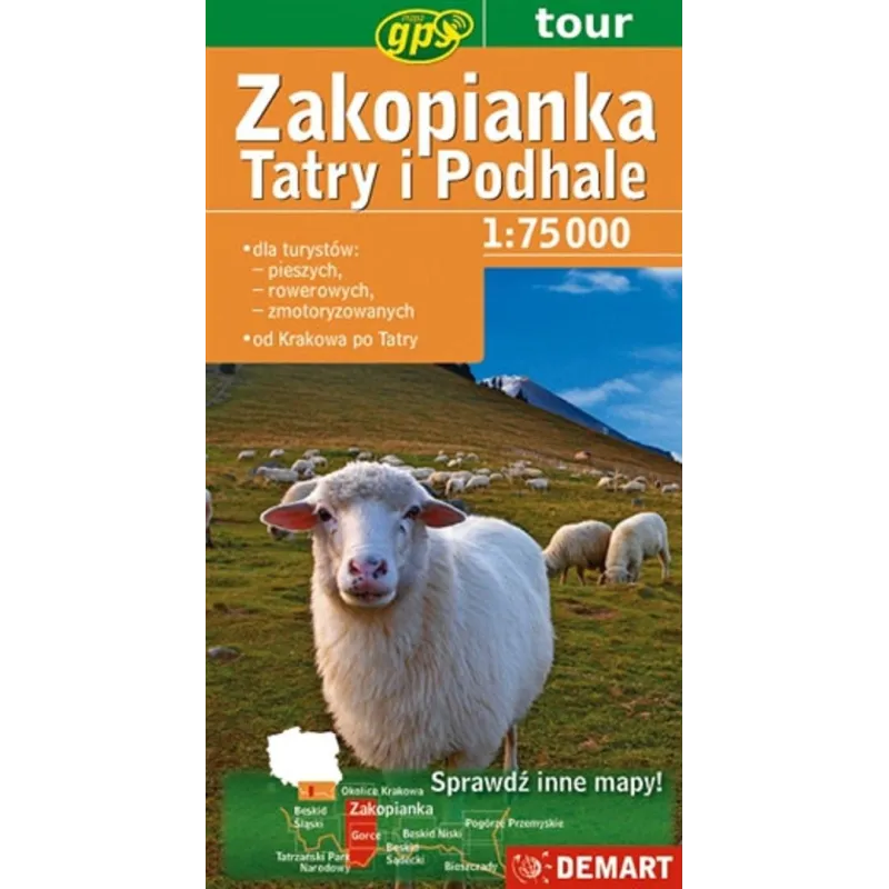 ZAKOPIANKA TATRY I PODHALE MAPA TURYSTYCZNA 1 : 75 000 - Demart