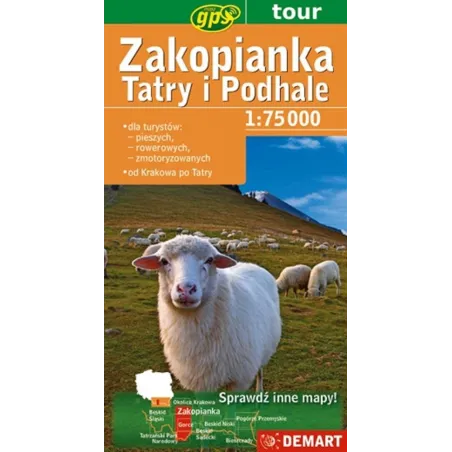 ZAKOPIANKA TATRY I PODHALE MAPA TURYSTYCZNA 1 : 75 000 - Demart