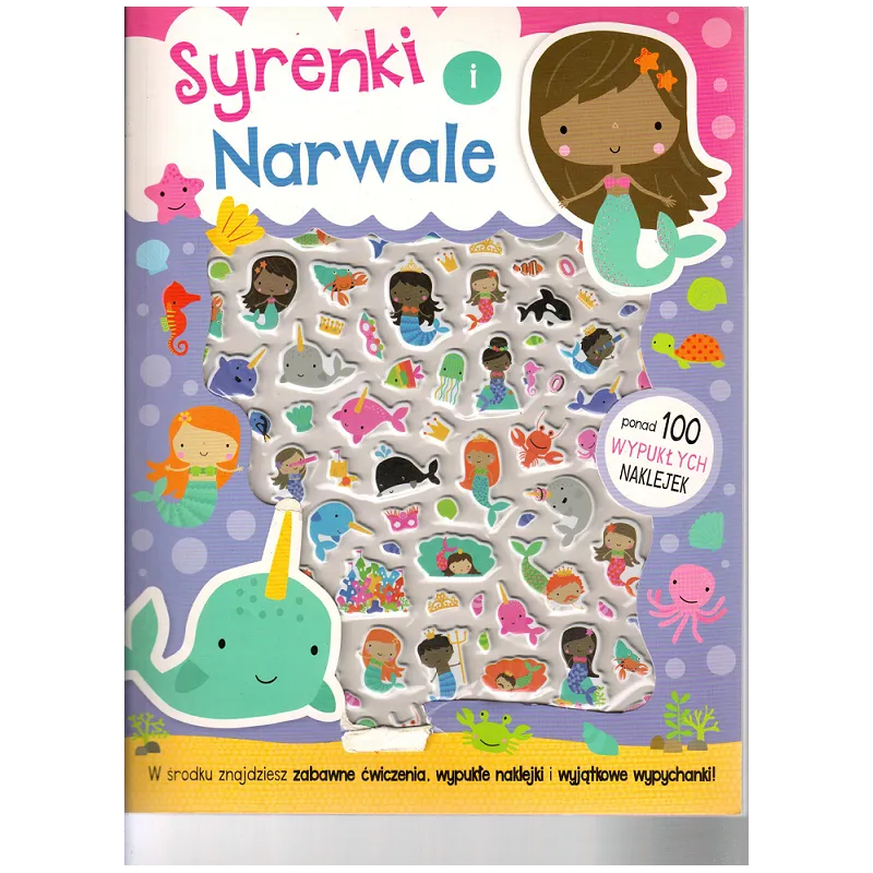 SYRENKI I NARWALE PONAD 100 WYPUKŁYCH NAKLEJEK 3+ - MD