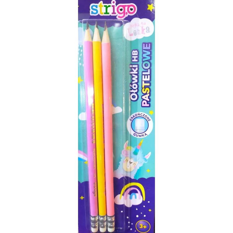 OŁÓWKI PASTELOWE 3 SZT. 3+ - Strigo