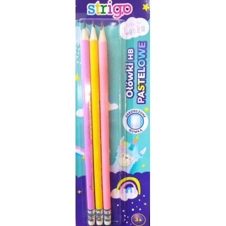 OŁÓWKI PASTELOWE 3 SZT. 3+ - Strigo