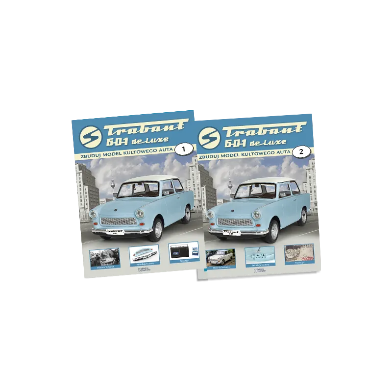 TRABANT 601 DE LUXE ZBUDUJ MODEL KULTOWEGO AUTA NR 1 GAZETA + AKCESORIA DO BUDOWY