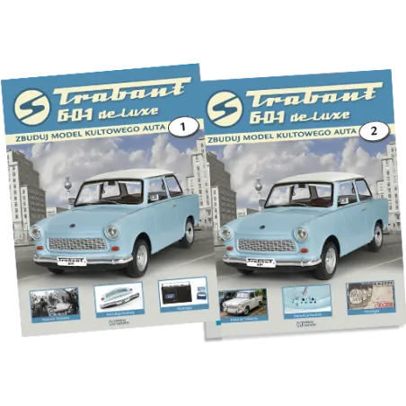 TRABANT 601 DE LUXE ZBUDUJ MODEL KULTOWEGO AUTA NR 1 GAZETA + AKCESORIA DO BUDOWY