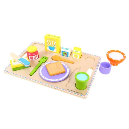 TACA ŚNIADANIOWA Z AKCESORIAMI ZABAWKA DREWNIANA 3+ - Bigjigs Toys