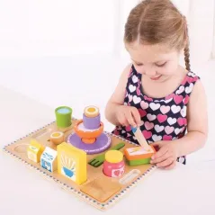 Taca Śniadaniowa Z Akcesoriami Zabawka Drewniana 3+