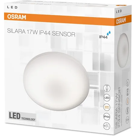 PLAFON LAMPA SUFITOWA I SCIENNA LED Z CZUJNIKIEM RUCHU 30 CM OSRAM SILARA IP44 17W 830 SENSOR - Osram