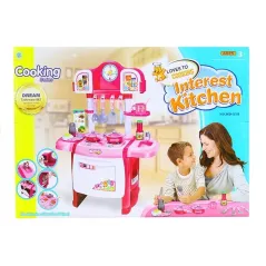 DUŻA KUCHNIA DLA DZIECKA ZEGAREK + AKCESORIA 3+ - Lean Toys