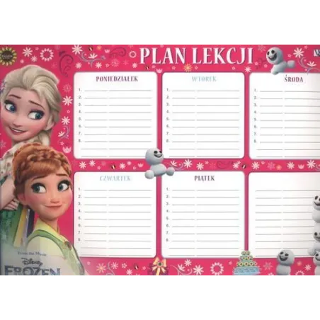 PLAN LEKCJI + TABLICZKA MNOŻENIA KRAINA LODU DISNEY - Verte