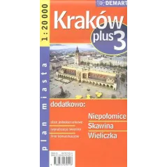 KRAKÓW, NIEPOŁOMICE, SKAWINA, WIELICZKA. PLAN MIASTA 1 : 20 000 - Demart