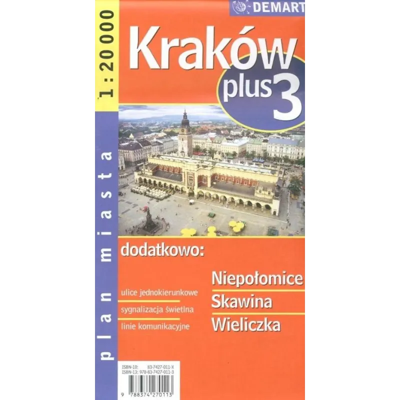 KRAKÓW, NIEPOŁOMICE, SKAWINA, WIELICZKA. PLAN MIASTA 1 : 20 000 - Demart