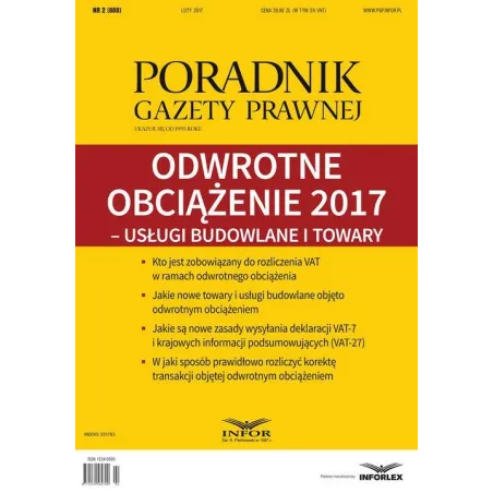 ODWROTNE OBCIĄŻENIE 2017 USŁUGI BUDOWLANE I TOWARY - Infor