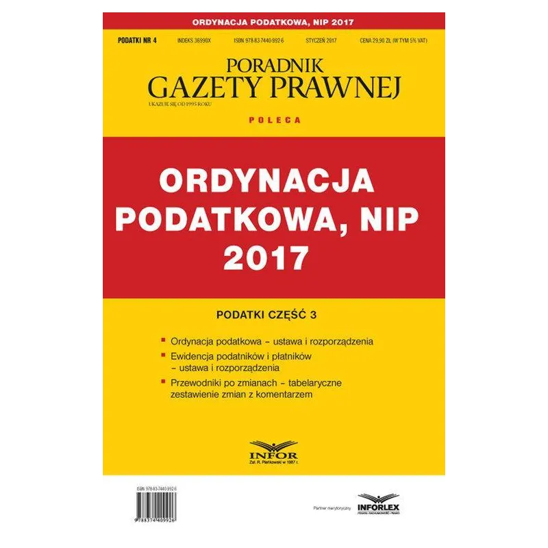 ORDYNACJA PODATKOWA, NIP 2017 - Infor