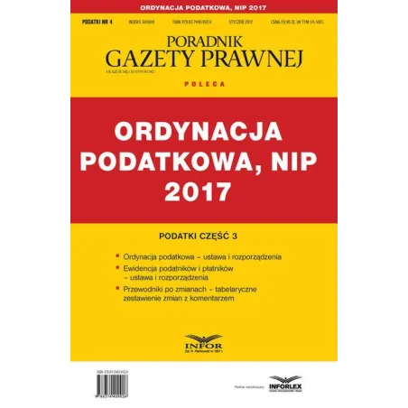 Ordynacja Podatkowa, Nip 2017 Ordynacja Podatkowa, Nip 2017