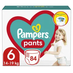 PIELUCHOMAJTKI PAMPERS PANTS ROZMIAR 6 84 SZT. 15+ KG