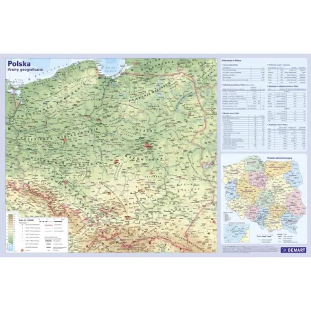 POLSKA KRAINY GEOGRAFICZNE PODKŁADKA NA BIURKO - Demart