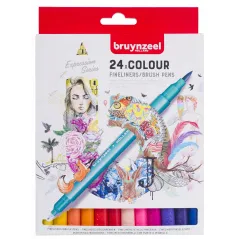 CIENKOPISY FINELINERS BRUSH 24 KOLORY ROYAL TALENTS - Royal Talens