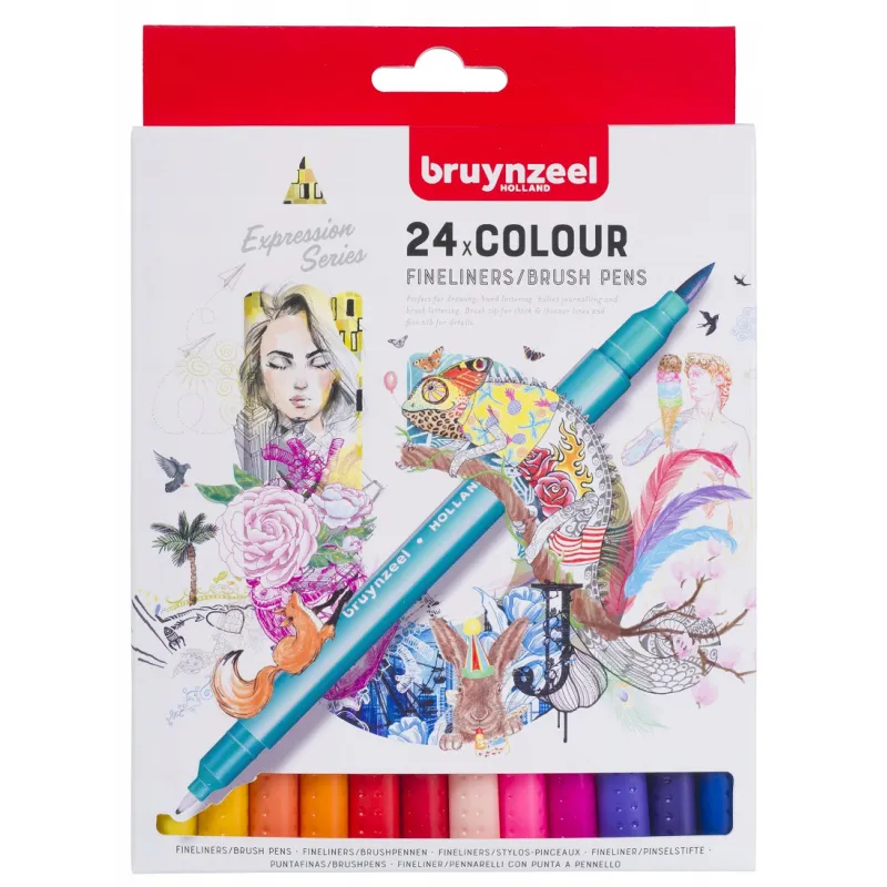 CIENKOPISY FINELINERS BRUSH 24 KOLORY ROYAL TALENTS - Royal Talens