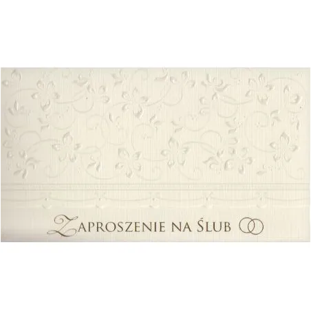 TŁOCZONE ZAPROSZENIA ŚLUBNE ZAWIADOMIENIE + KOPERTA ELEGANCE