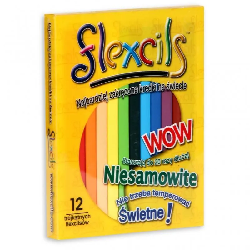 KREDKI TRÓJKĄTNE 12 KOLORÓW FLEXCILS - Panon