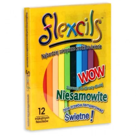 KREDKI TRÓJKĄTNE 12 KOLORÓW FLEXCILS - Panon