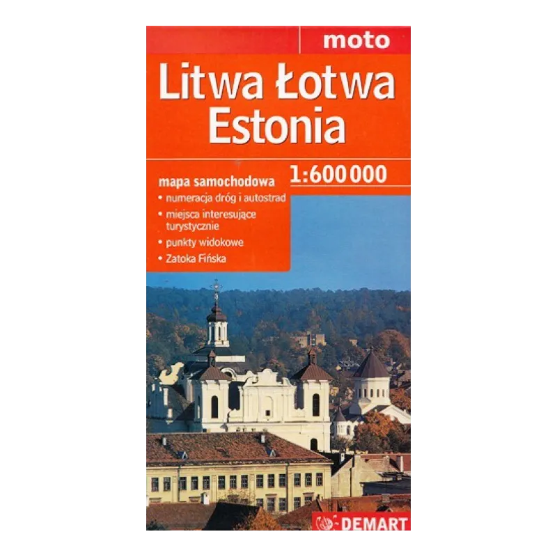 LITWA ŁOTWA ESTONIA MAPA SAMOCHODOWA 1 : 600 000 - Demart