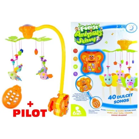 Karuzela Do Łóżeczka Z Projektorem Forest Animals + Pilot Lean Toys 6M+ Karuzela Do Łóżeczka Z Projektorem Forest Animals + Pilot Lean Toys 6M+