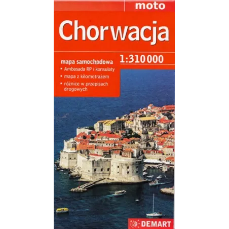 CHORWACJA MAPA SAMOCHODOWA 1 : 310 000 - Demart