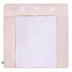 MATA NA PRZEWIJAK + 2 NIEPRZEMAKALNE POKRYCIA 75 X 85 CM BEŻOWA W PASKI I GWIAZDKI LULANDO