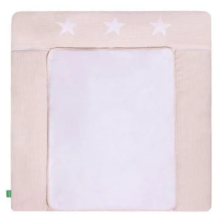 MATA NA PRZEWIJAK + 2 NIEPRZEMAKALNE POKRYCIA 75 X 85 CM BEŻOWA W PASKI I GWIAZDKI LULANDO