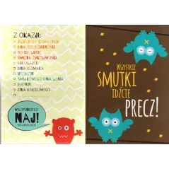 KARTKI BRZYDALE PAKIET 5 SZTUK MIX WZORÓW