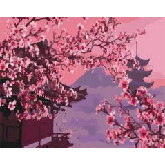 SAKURA W JAPONI ZESTAW DO MALOWANIA PO NUMERACH 40 X 50 CM